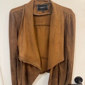 Blanc Noir Women's Tan Suede Blazer